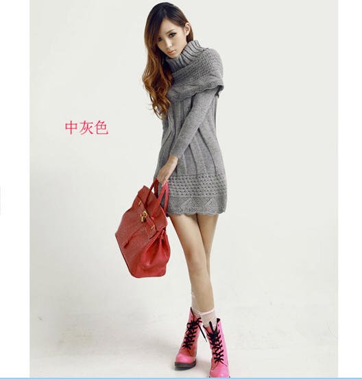 free shipping,2012 new,Free Size,Falbala Bottoming shirt&Sweater dress,Women's Pullover Sweaters/Knitwear/knitted sweater