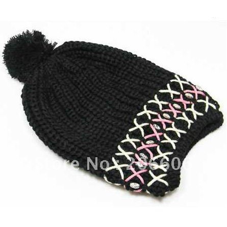 free shipping 2012 new hot fashion women knitted acrylic crochet hat for winter