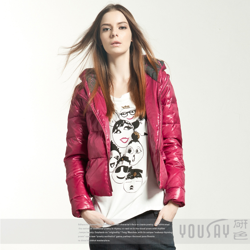 FREE SHIPPING 2012 New Hot Fashionable casual bright face down coat female short style down coat 2012 down coat female YS03