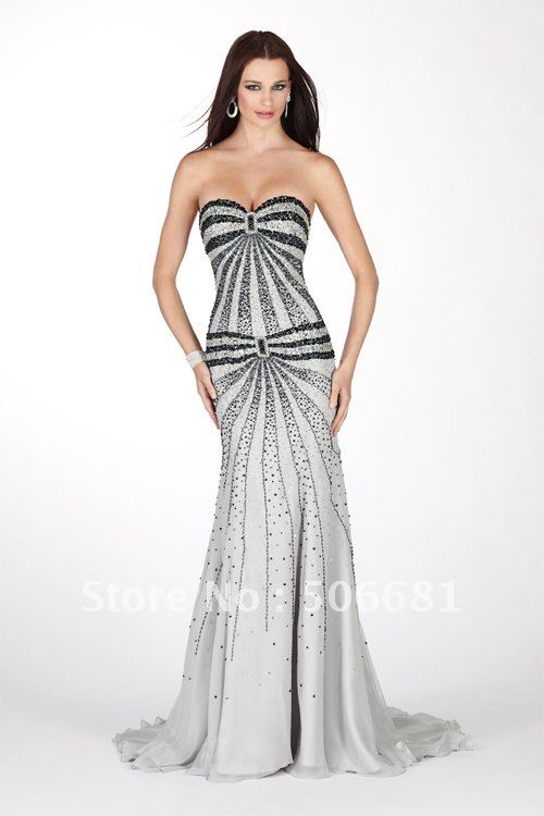 Free Shipping 2012 New Hot sexy Style High quality Celebrity evening Dresses beaded chiffon Sheath Bride prom Formal gown party