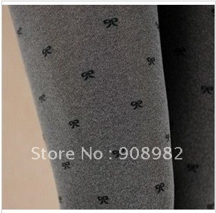 Free shipping 2012 new Japan trade of the original the velvet gray background black bow leggings pantyhose