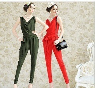 Free shipping,2012 new ladies fashion loose and leisure swings neck sleeveless Jumpsuit/Rompers,Wholesale&Retail 9130#