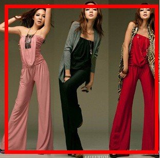 Free shipping/2012 new/Milk silk/even mouth wiping a bosom/leisure trousers/wide trousers/dress/Jumpsuits/RG1205008
