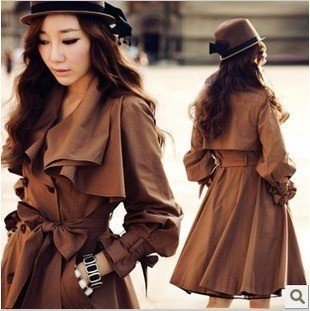 Free shipping+2012 new Ms. Autumn Slim double-breasted coat