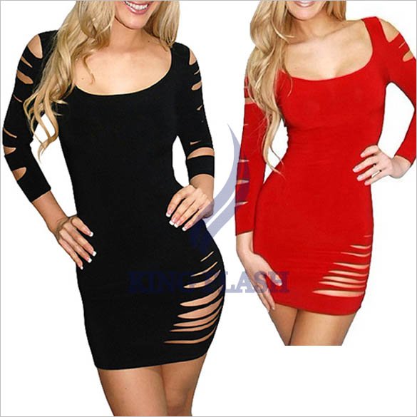 Free Shipping 2012 New Sexy Little Get Ripped Cut Out Slashed Sleeve Ripped Slashed lingerie Mini Dress