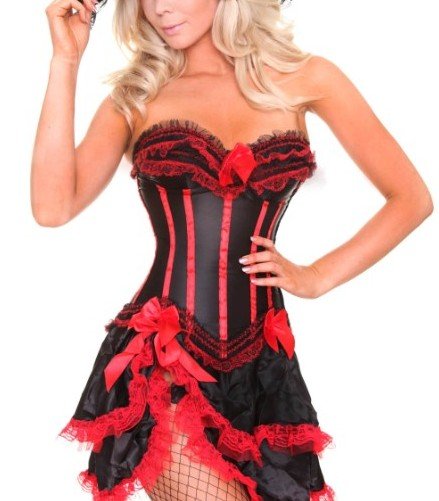 Free shipping!! 2012 New sexy Red & Black CORSET & Black TUTU SET / G-String sexy lingerie wholesale