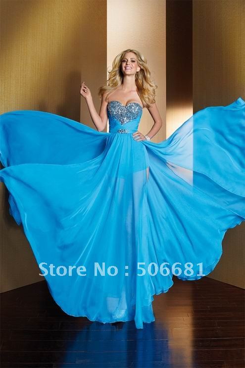 Free Shipping 2012 New sexy Style High quality Celebrity evening Dresses sweetheart chiffon beaded Bride prom Formal gown party