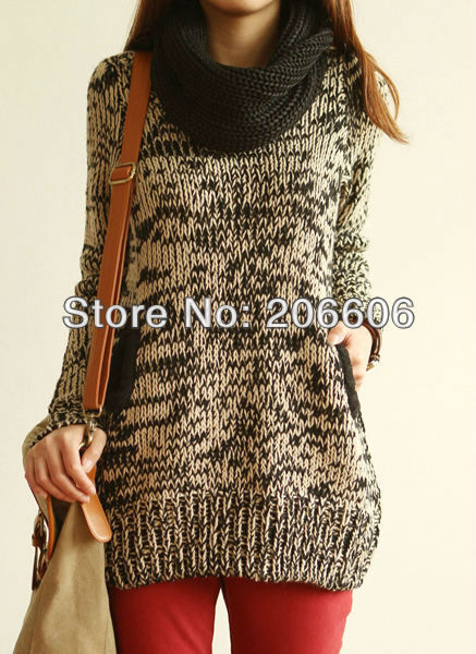 free shipping 2012 new spring autumn loose casual women sweaters hot winter sweater for ladies(free scarf)