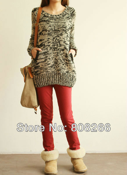 free shipping 2012 new spring autumn loose casual women sweaters hot winter sweater for ladies(free scarf)
