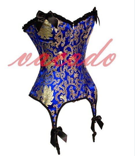 Free shipping ! 2012 New Style Red/blue Satin Sexy  Bondage Corset Fashion Corset Tutu Dress Without Skirt S-XXL 9159