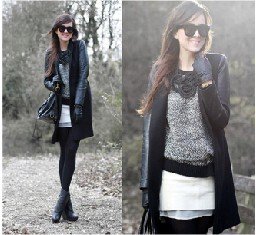 Free shipping!2012 new style women Leather sleeves Trench Wool Coat