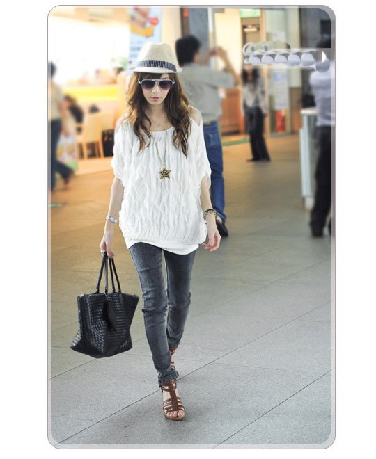 free shipping 2012 new summer Korean collar Strapless t shirt