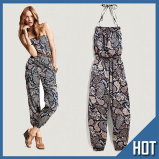 Free shipping 2012 New Tee piece pants suspenders jumpsuit piece Floral Pantswomen dress SIZE:S/M/L/XL 09-97