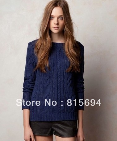Free shipping 2012 new winter dress to restore ancient ways patch warm twist round neck sweater *