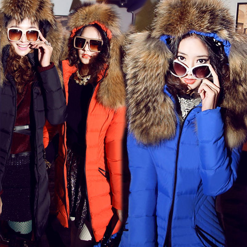 Free Shipping!2012 New Winter! High-end Customization Raccoon Collar Long-sleeve Fashion Thicken Women Down Jacket Coats,GRYR136