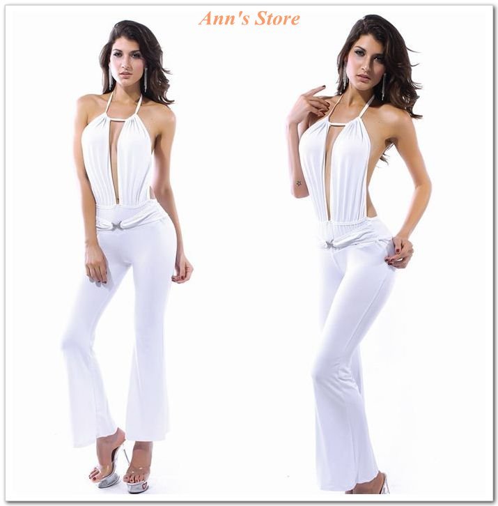 FREE SHIPPING! 2012 New Women Fashion Sleeveless Rompers,Sexy Backless Jumpsuit,Ann8251w,White