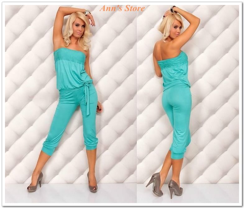 FREE SHIPPING! 2012 New Women Fashion Sleeveless Rompers,Sexy Backless Short Jumpsuit,Ann4005-5,Blue