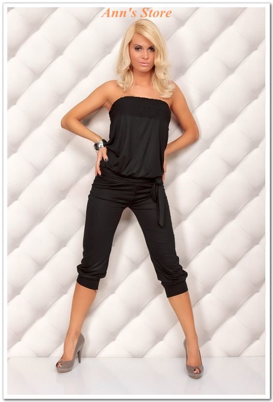 FREE SHIPPING! 2012 New Women Fashion Sleeveless Rompers,Sexy strap Short Jumpsuit,Ann4005-1,Black