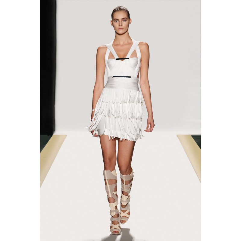 Free Shipping 2012 New Women's Bandage Dress H214 White Strap Tassel Homecoming Dress Free Shipping