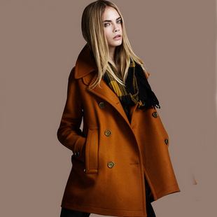 Free Shipping 2012 new women's big size british style wool coat outerwear female wind coat
