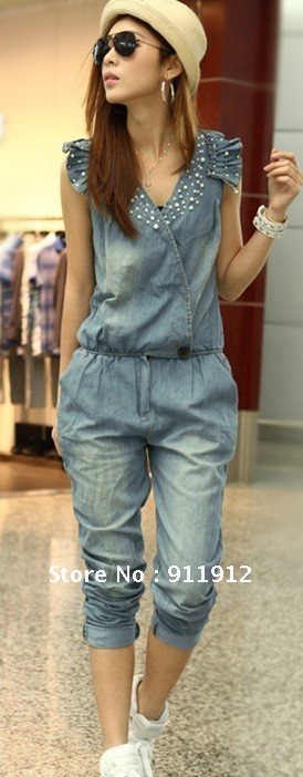 free shipping 2012 new Women's fashion cowboy casual   even wear pant