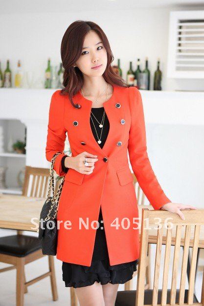 free shipping , 2012 new women's fashion round-neck cotton Double-breasted red Trench,ladies' Multicolor winter coat 2939