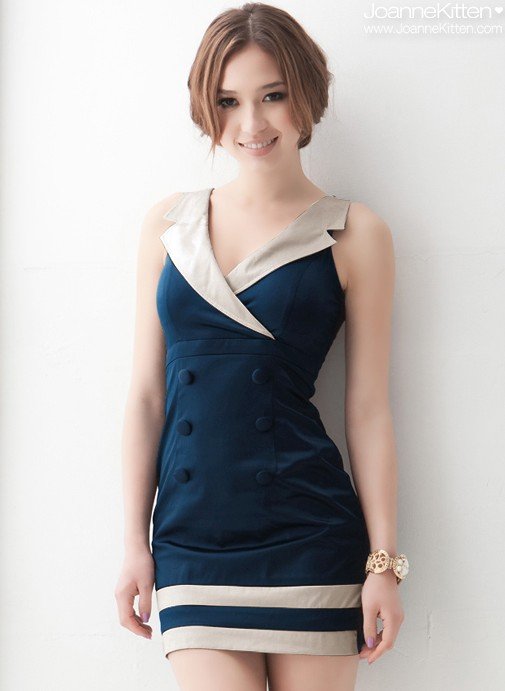 Free Shipping/2012 New Women's Fashion Sexy Dress/ Retro/ Double-breasted/ Lapel /Quality Guarantee/Timely Deliver N415-28