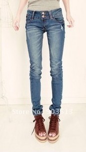 free shipping 2012 new women's jeans fashion denim pencil pants skinny pants