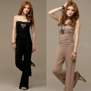 Free Shipping 2012 New Women's Sexy Pleated Trumpet Style Top Jumpsuit /Fashion Women's Strapless Romper Free Size