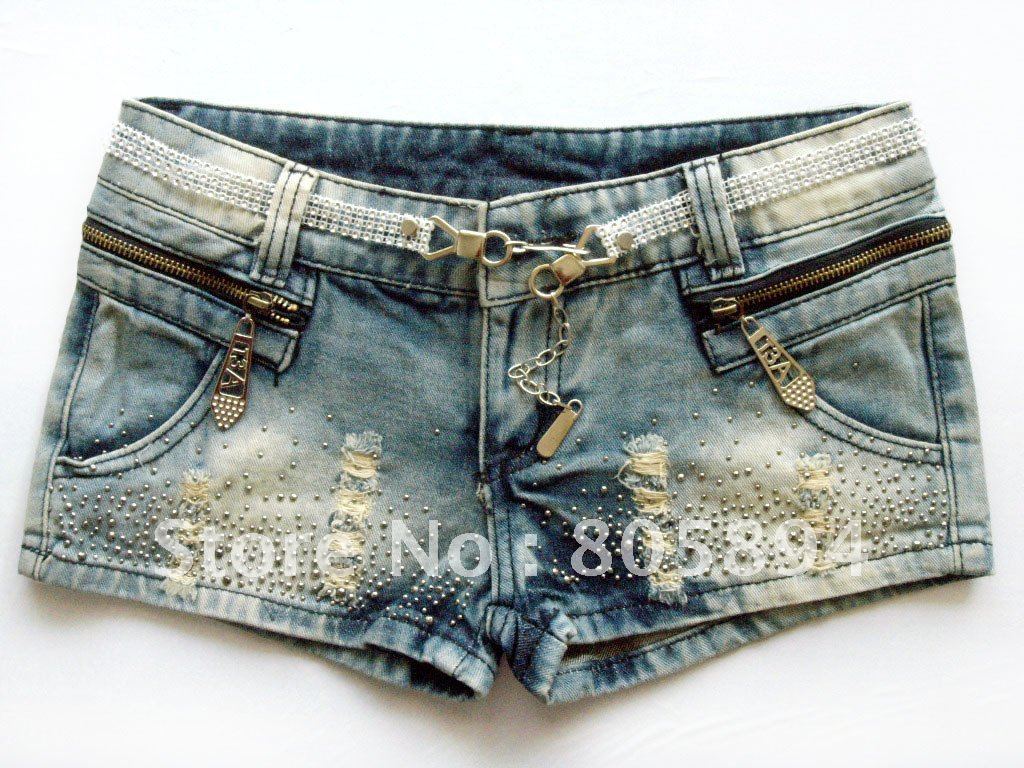 Free Shipping.2012 NEW Womens Denim Shorts Hot Pants 2 Colors S-M-L-XL 3271 Wholesale and retail