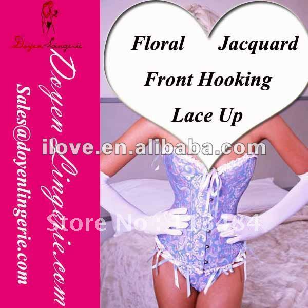 Free Shipping!2012 Newest Floral Jacquard Front Hooking Lace Up Gothic Corsets And Bustiers DH819