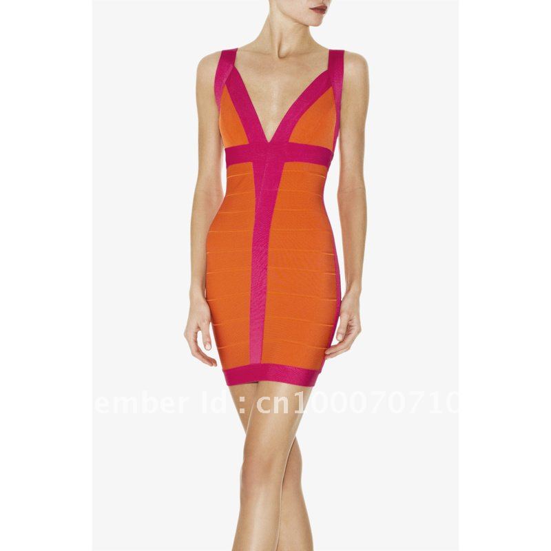 Free shipping ,2012 newest style Max Ariza ladies dress,Orange,catsuit ,party costumes,Bandage dress