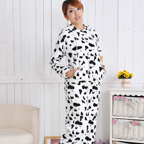 Free shipping! 2012 newsluck spring lovers set cow with a hood lovers sleepwear lounge