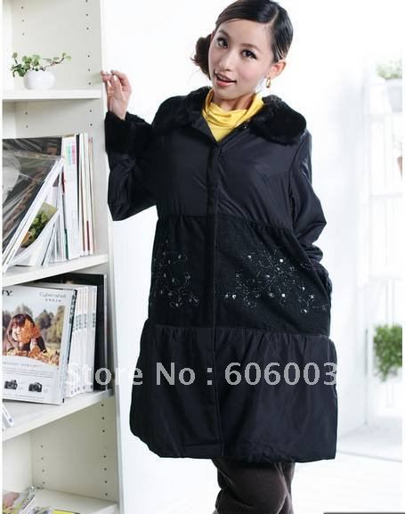 Free shipping 2012 october mommy maternity clothes, pregnant women black fashion  cotton-padded long  coat KL256