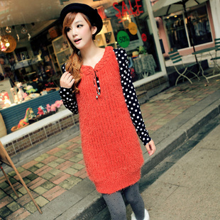 Free  shipping 2012 one-piece dress sleeveless slim sweater dress tank dress