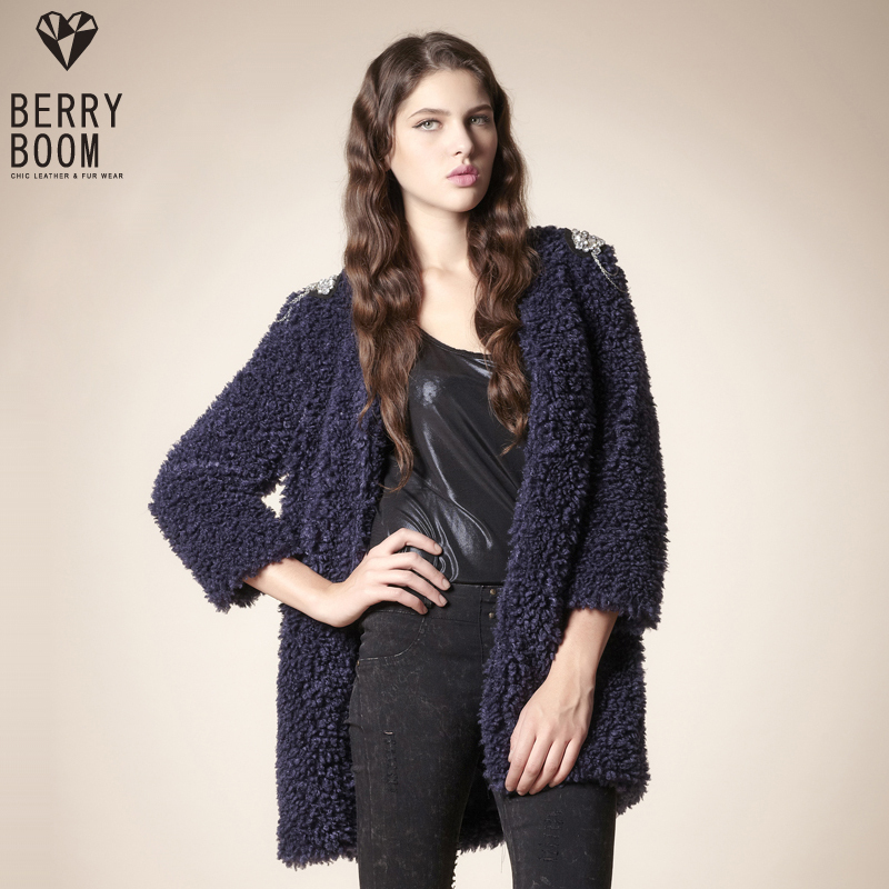 Free Shipping  2012 precious garland fashion autumn and winter plus size clothing thermal berber fleece long outerwear