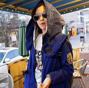 Free shipping 2012 qiu dong suction line show thin tooling trench coat female blue uniform army green coat p058 of
