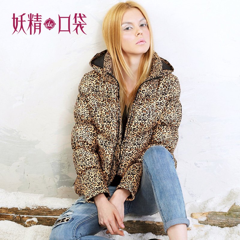 free shipping 2012 queen winter leopard print pattern lactophrys down parkas coat jackets