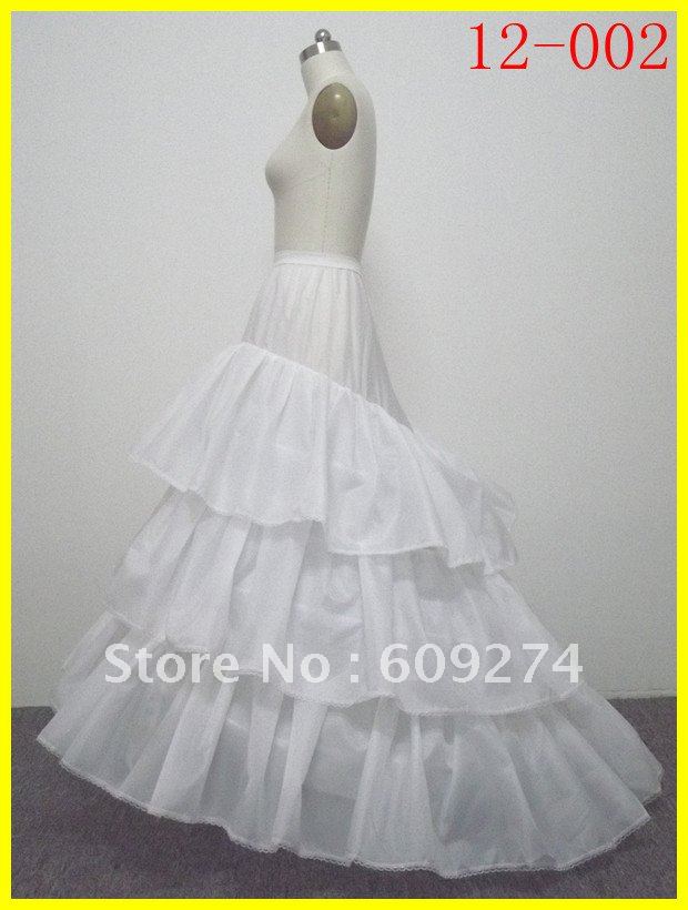 Free Shipping 2012 Real Sample Taffeta 3 hoops White A line Wedding Crinoline Petticoat Wedding Bridal Accessories