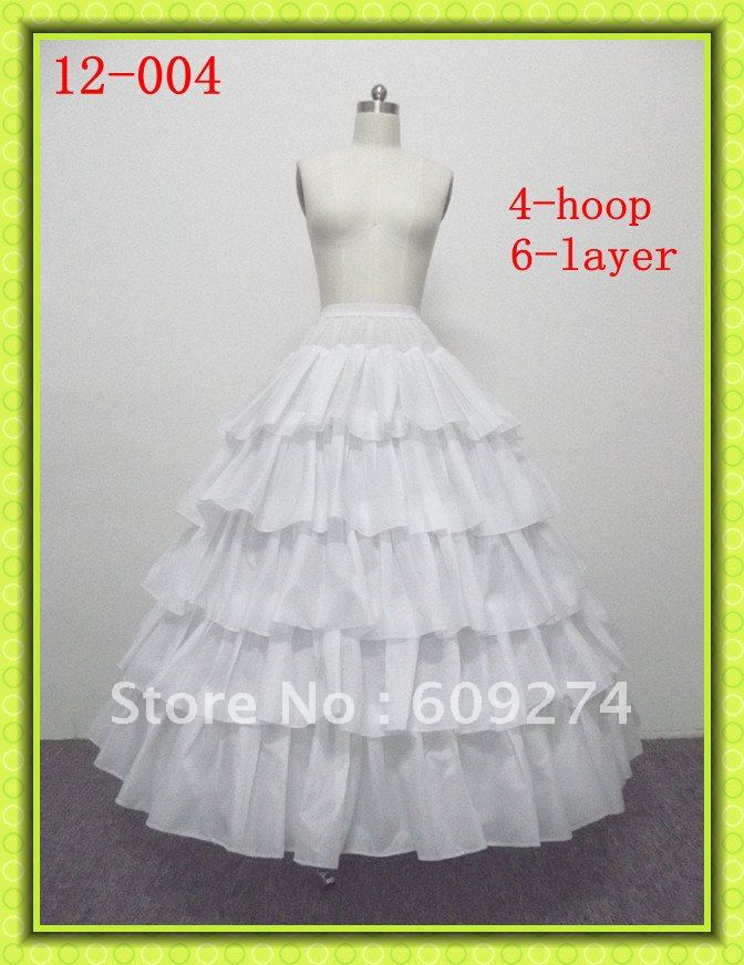 Free Shipping 2012 Real Sample White Taffeta 4 hoops A line Wedding Crinoline Petticoat Wedding Bridal Accessories