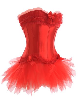 Free shipping 2012 red lace corset gothic corset skirt S-2XL plant suppliers