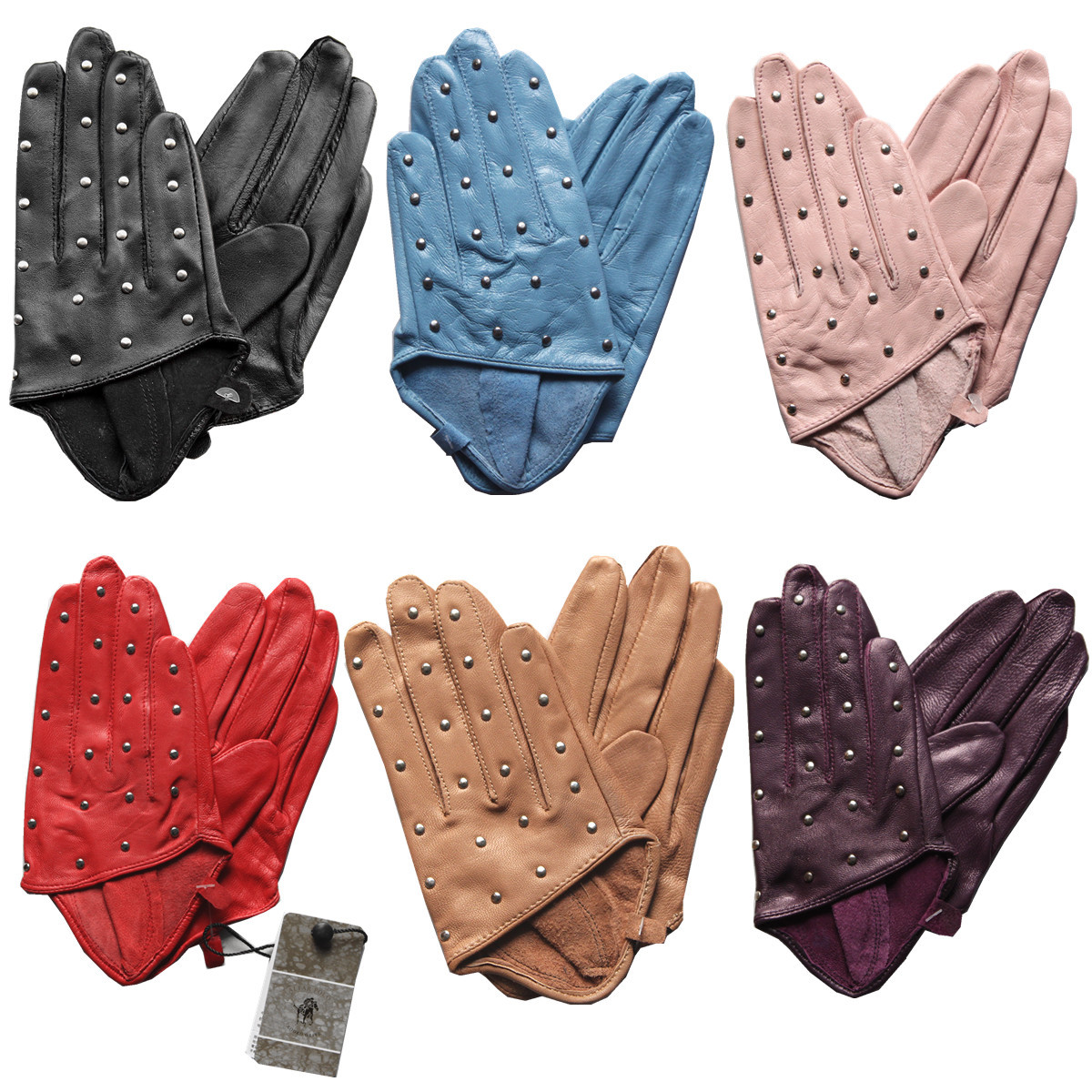 Free shipping 2012 rivet racerback women's gloves hip-hop sheepskin genuine leather gloves