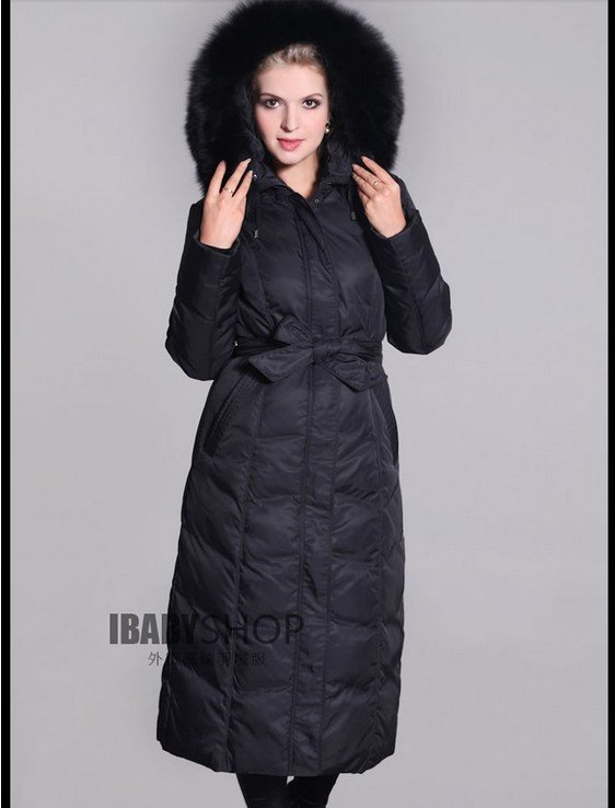 Free Shipping !!!! 2012 Selling brand fashion down jacket ladies winter fur collar thick lengthened coat
