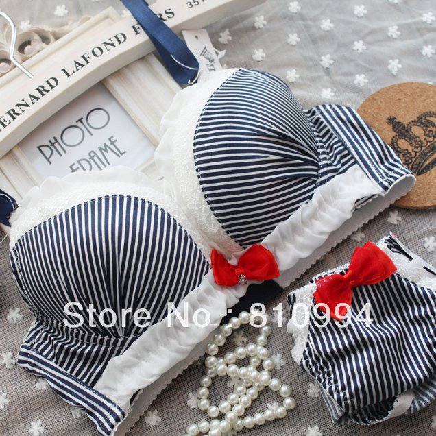 free shipping 2012 sexy bow lace bra set ladies' fashion underwear set wholesale&retail