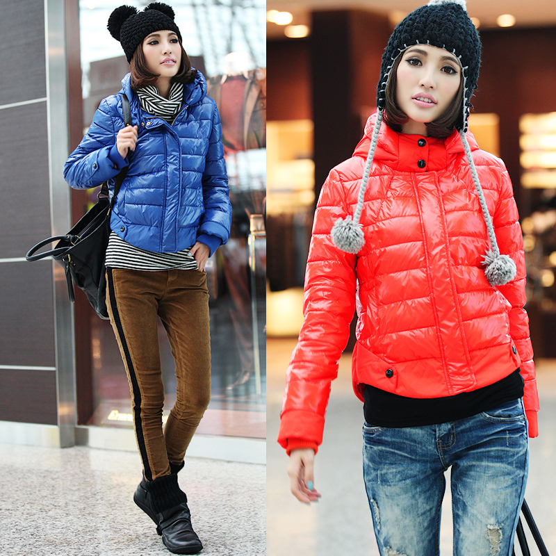 Free shipping 2012 sexy winter solid color with a hood thickening cotton-padded jacket wadded jacket outerwear women's 1535