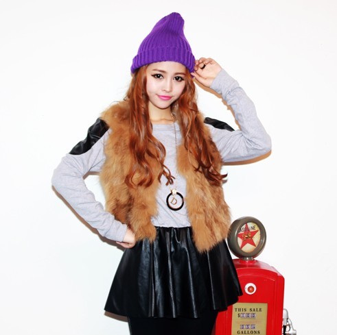 free shipping 2012 small skirt patchwork leather slim leather skirt solid color pullover long-sleeve dress female