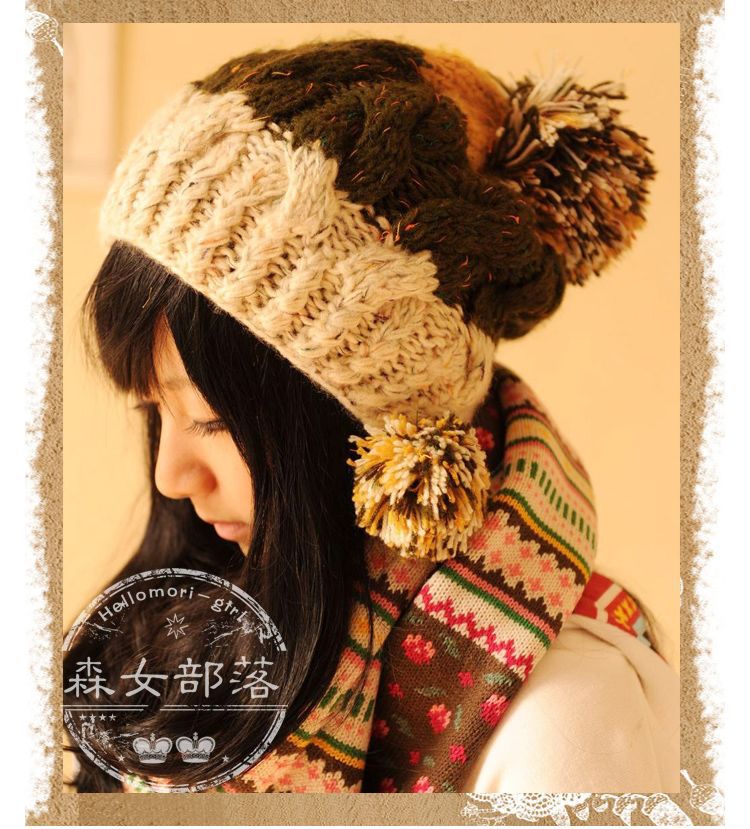Free shipping 2012 sphere after placketing knitted hat female