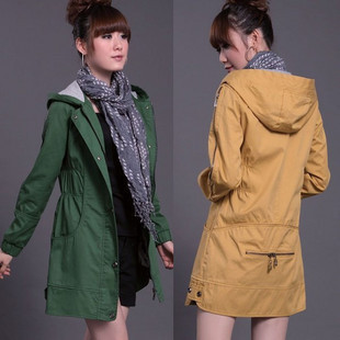 Free shipping 2012 spring and autumn casual plus size new arrival women's long design outerwear slim women's trench
