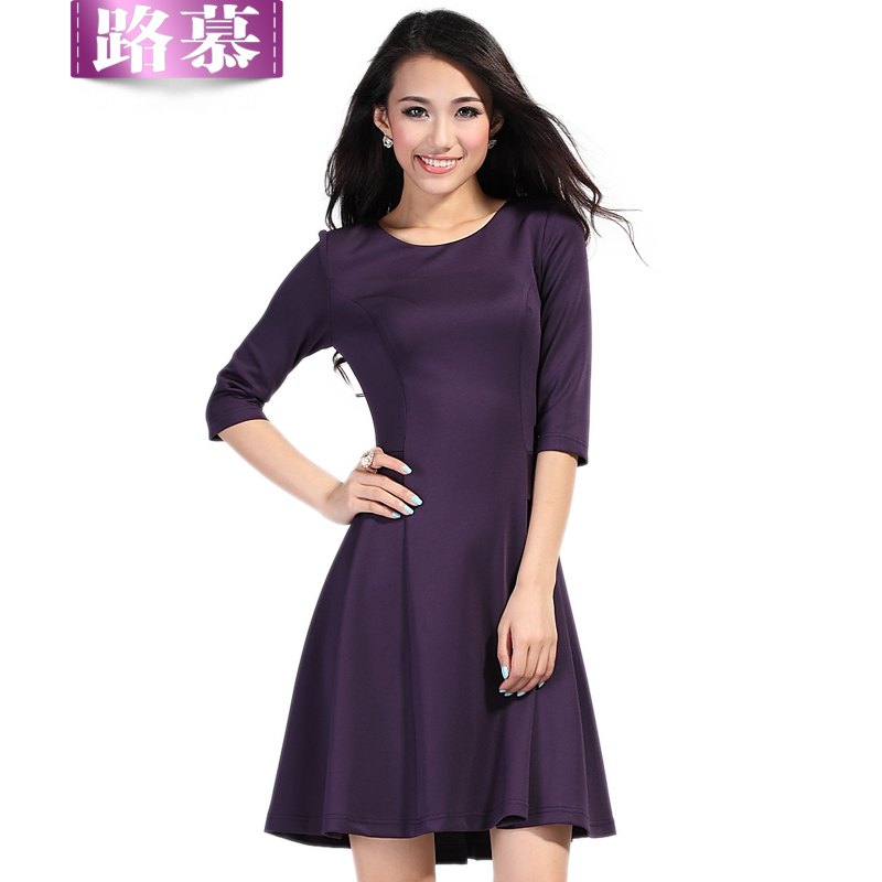 Free shipping 2012 spring and autumn slim waist elegant ol half sleeve one-piece dress fashion casual