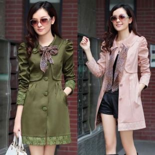 Free shipping ! 2012 spring and autumn women's medium-long trench female outerwear slim autumn overcoat Women